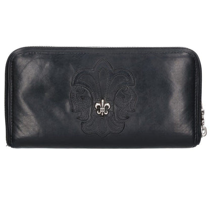 Chrome Hearts REC F ZIP BS Flare Leather Round Zip Wallet