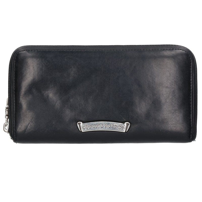 Chrome Hearts REC F ZIP BS Flare Leather Round Zip Wallet