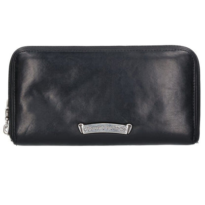 Chrome Hearts REC F ZIP BS Flare Leather Round Zip Wallet