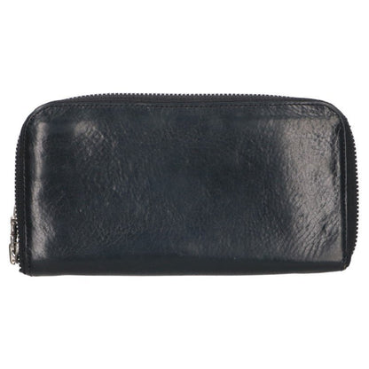 Chrome Hearts Cross Round Zip Old Leather Wallet