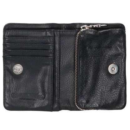 Chrome Hearts JOEY Leather Wallet Black Silver
