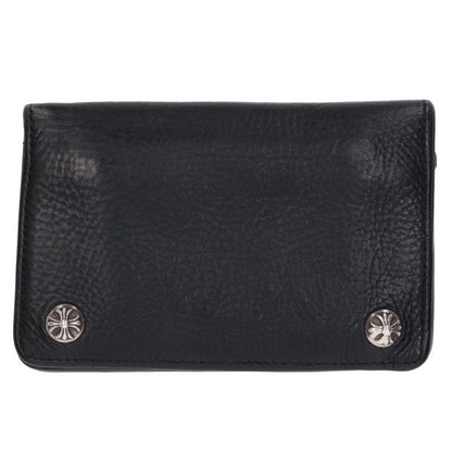 Chrome Hearts 2-Zip Cross Ball Button Leather Wallet