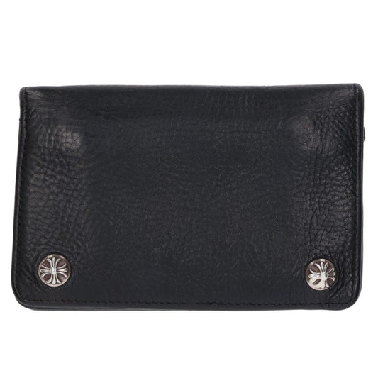 Chrome Hearts 2-Zip Cross Ball Button Leather Wallet