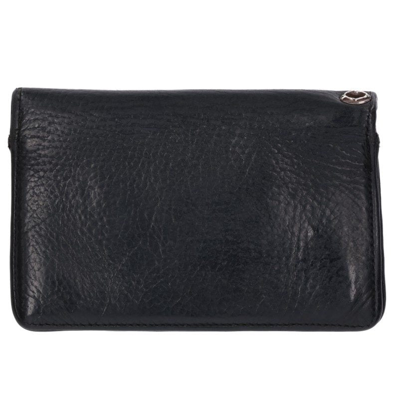Chrome Hearts 2-Zip Cross Ball Button Leather Wallet