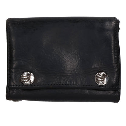 Chrome Hearts 3Fold Crow Button Leather Wallet