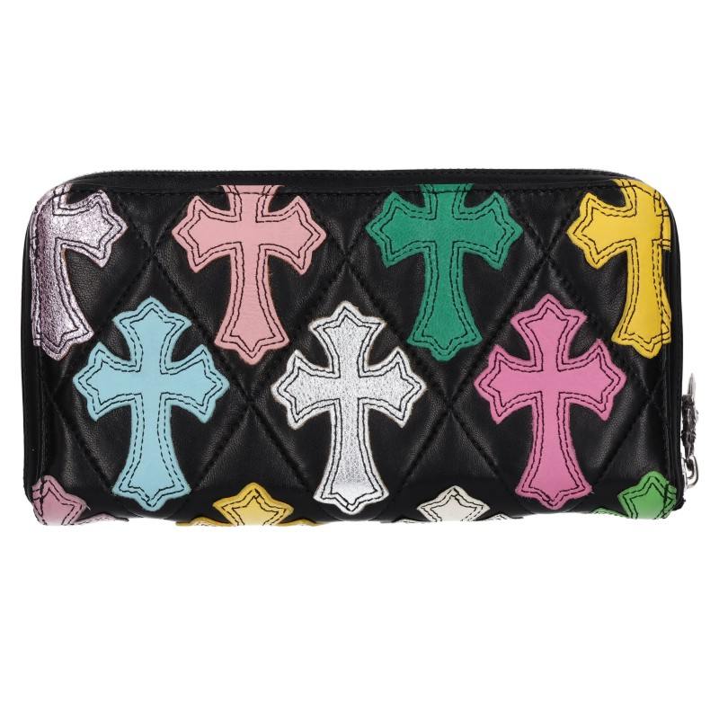Chrome Hearts REC F ZIP QUILTED Multi Cemetery Cross Wallet