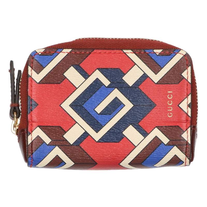 GUCCI Geometric G Coin Case Red Size ONE SIZE