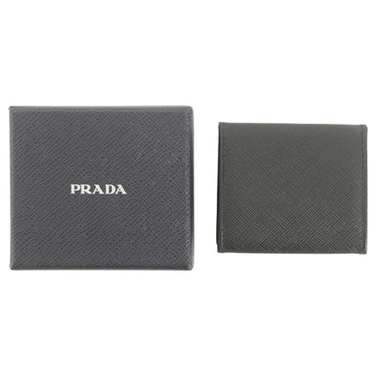Prada Logo Leather Coin Case Black