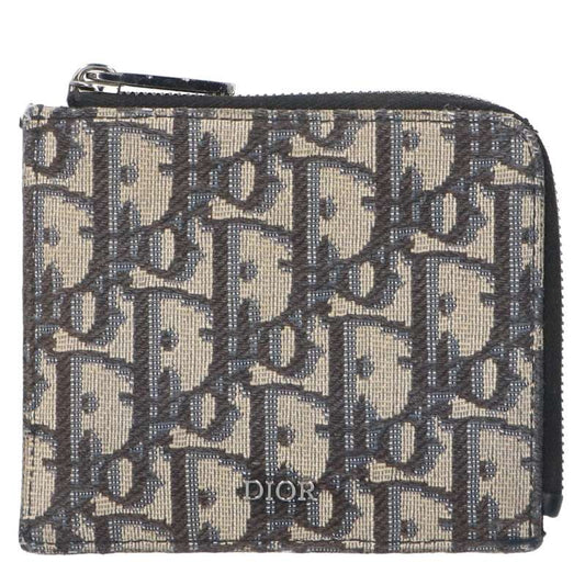 DIOR Oblique All-Over Pattern Coin Case Navy Size ONE SIZE