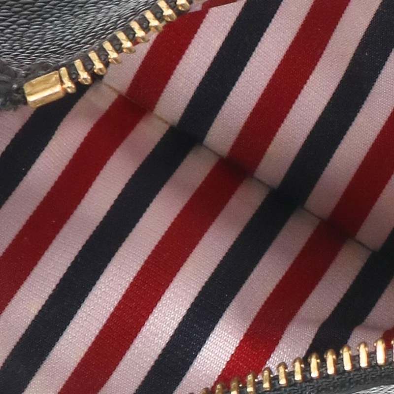 THOM BROWNE Zip Leather Pouch Coin Case Black Size ONE SIZE