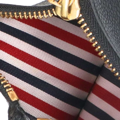 THOM BROWNE Zip Leather Pouch Coin Case Black Size ONE SIZE