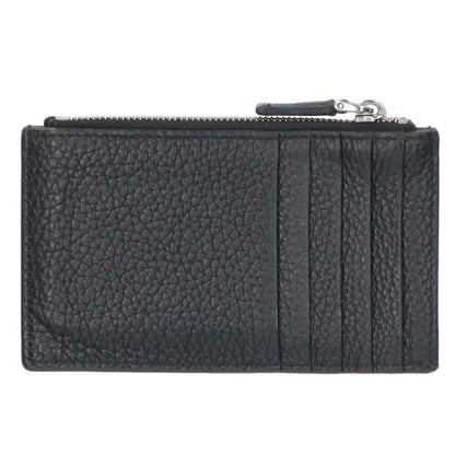 PRADA Triangle Plate Leather Coin Case Black Size ONE SIZE