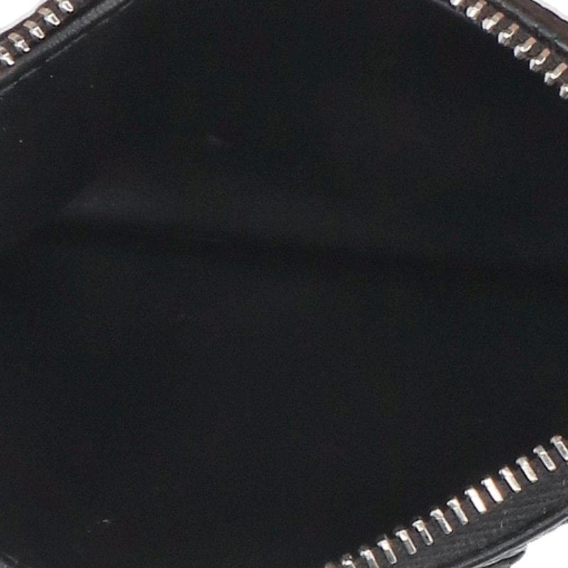PRADA Triangle Plate Leather Coin Case Black Size ONE SIZE