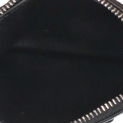 PRADA Triangle Plate Leather Coin Case Black Size ONE SIZE