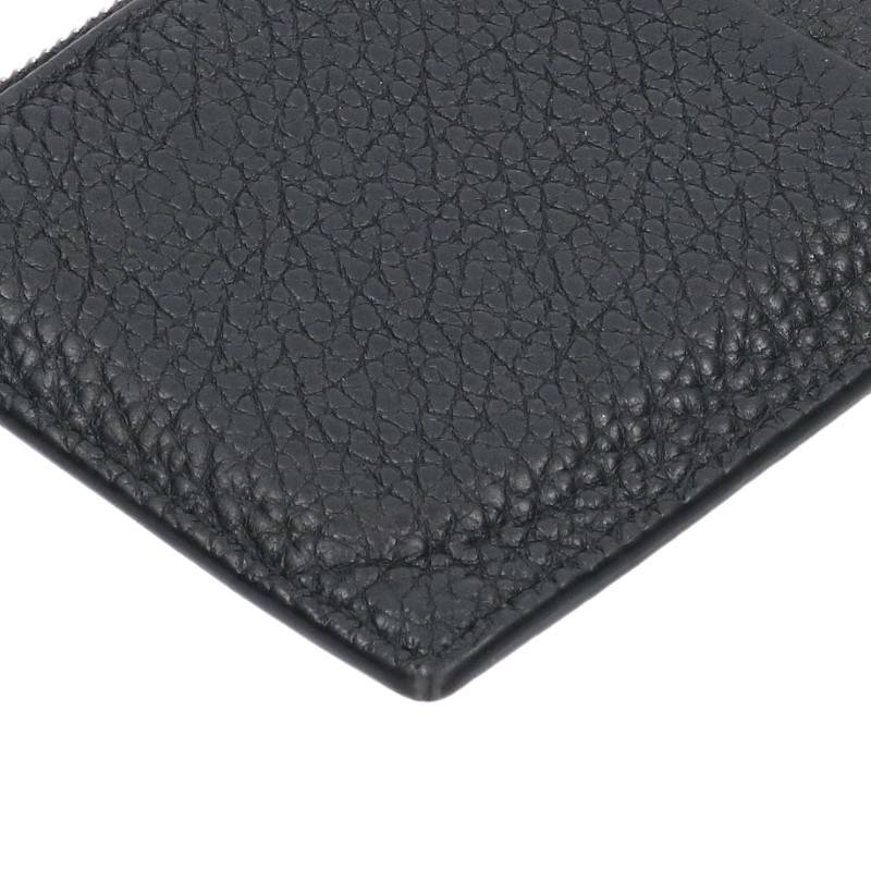 PRADA Triangle Plate Leather Coin Case Black Size ONE SIZE