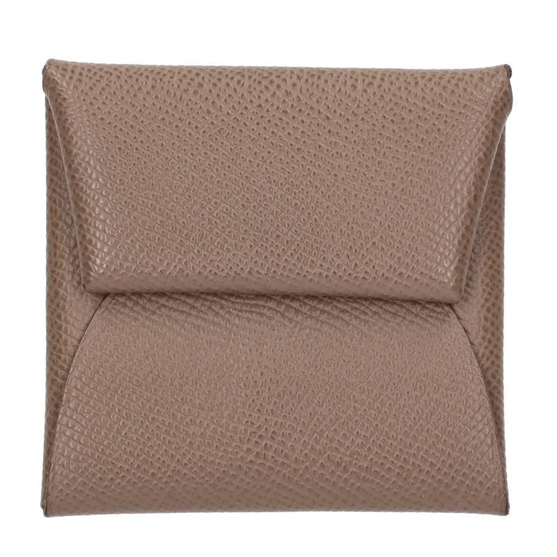 HERMES Bastia Veau Epsom Leather Coin Wallet Beige
