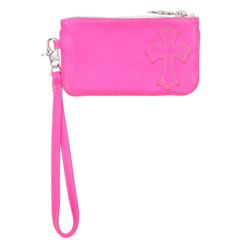 Chrome Hearts Cross Patch Strap Coin Wallet Pink