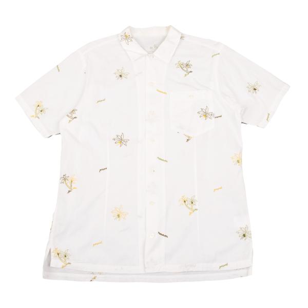 Papas Palm Tree Embroidered Cotton Shirt Size 48M