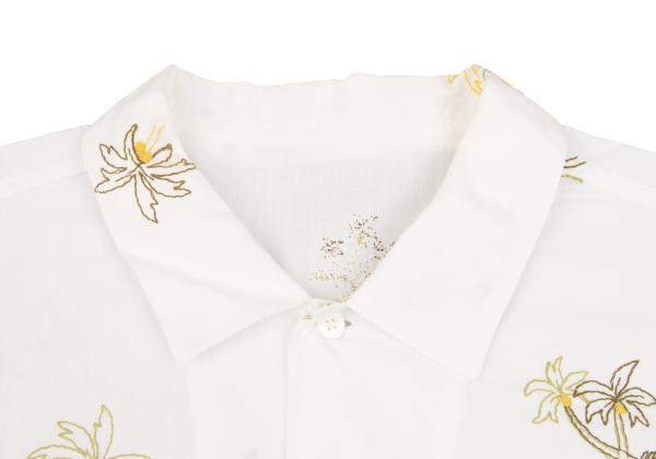 Papas Palm Tree Embroidered Cotton Shirt Size 48M