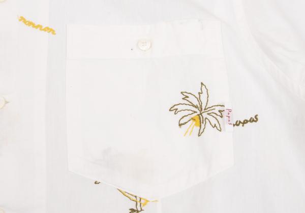 Papas Palm Tree Embroidered Cotton Shirt Size 48M