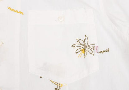 Papas Palm Tree Embroidered Cotton Shirt Size 48M