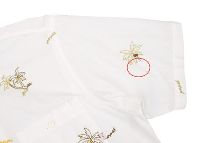 Papas Palm Tree Embroidered Cotton Shirt Size 48M
