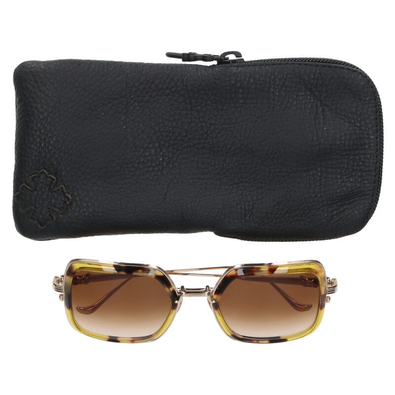 Chrome Hearts BLUE JOB Gold Square Sunglasses