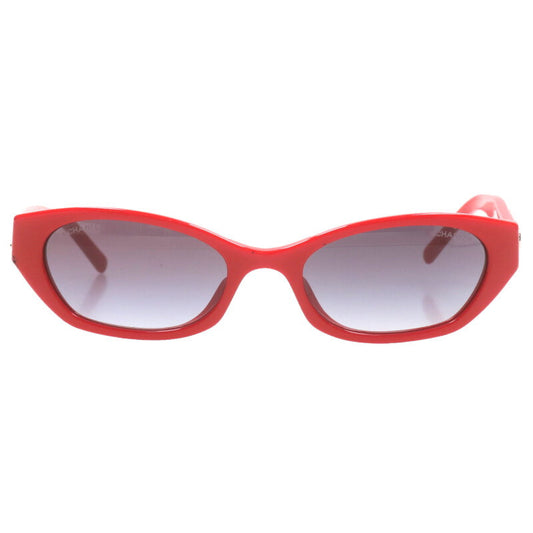 CHANEL Side Logo Sunglasses Red Frame Size ONE SIZE