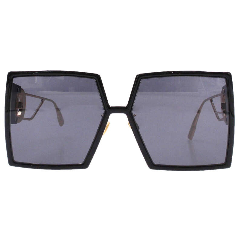 DIOR 8072K Square Frame Sunglasses Black Gold Size ONE SIZE