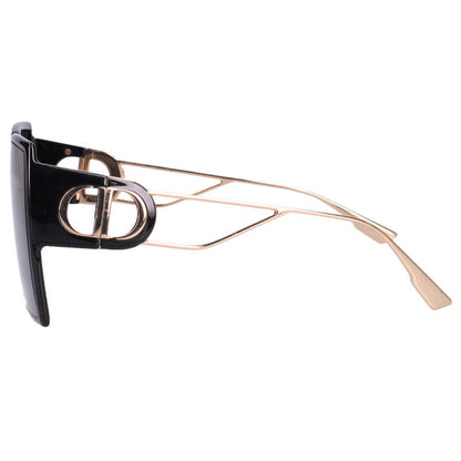 DIOR 8072K Square Frame Sunglasses Black Gold Size ONE SIZE