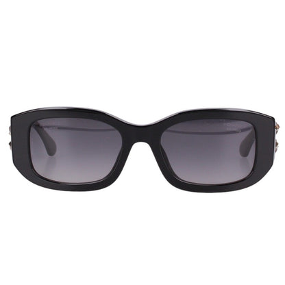 CHANEL 5542-A Rectangle Sunglasses Black Gold Size ONE SIZE