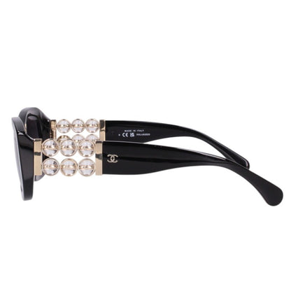 CHANEL 5542-A Rectangle Sunglasses Black Gold Size ONE SIZE