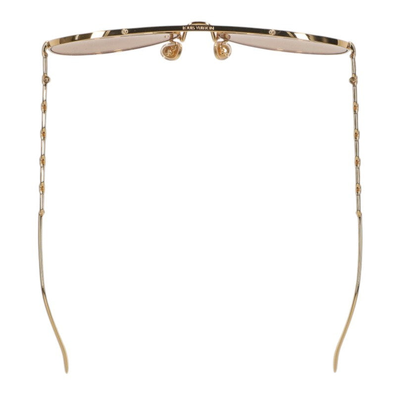 Louis Vuitton LV Chain Tear Drop Sunglass Gold Size 58
