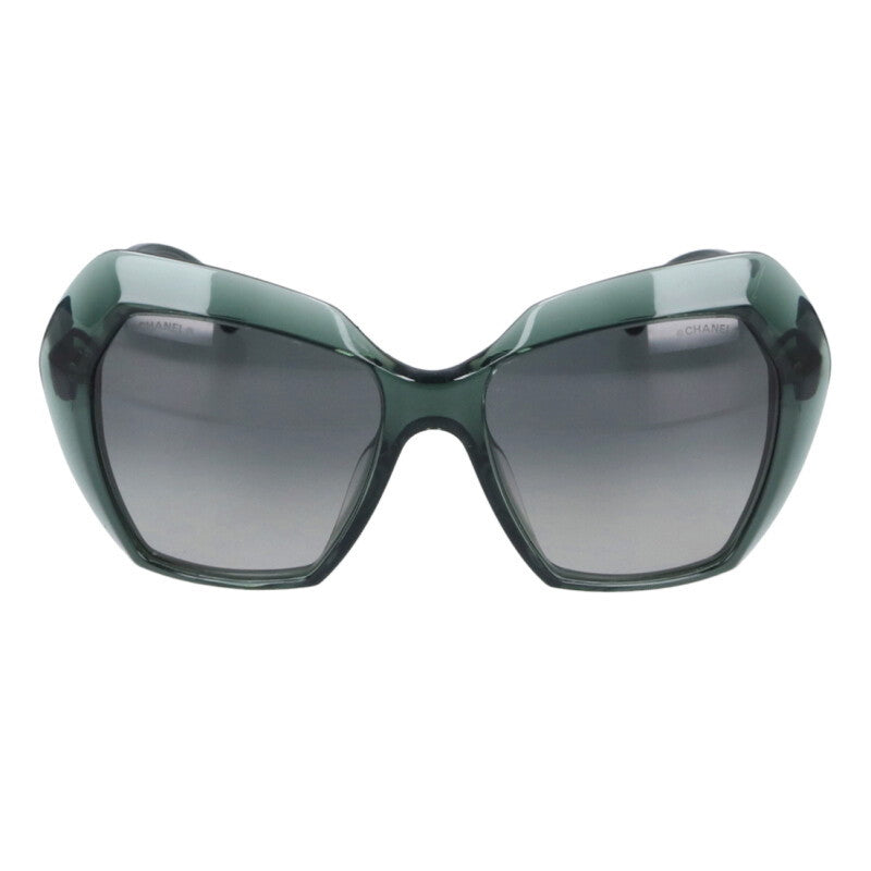 CHANEL Dark Green Frame Sunglasses Size ONE SIZE