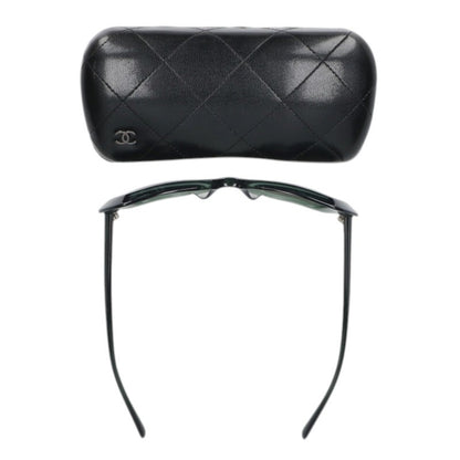 CHANEL Dark Green Frame Sunglasses Size ONE SIZE