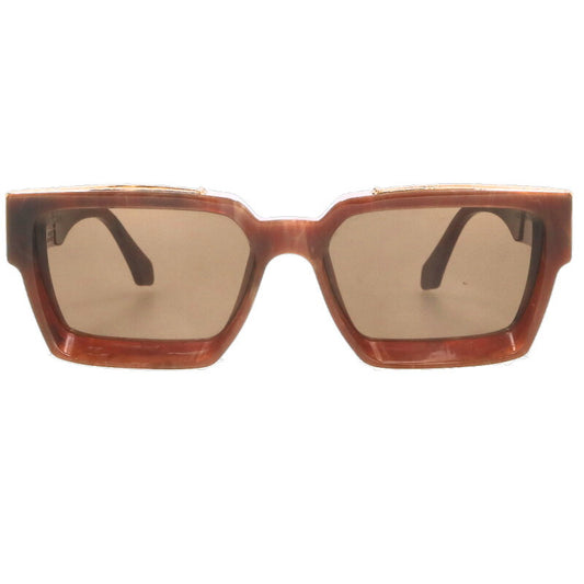 Louis Vuitton Square Frame Sunglass Brown Size 58