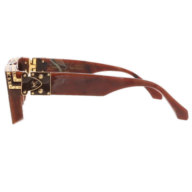 Louis Vuitton Square Frame Sunglass Brown Size 58