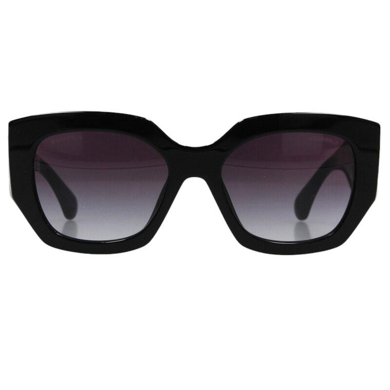 CHANEL 5545-A Side Logo Bead Sunglasses Black Size ONE SIZE