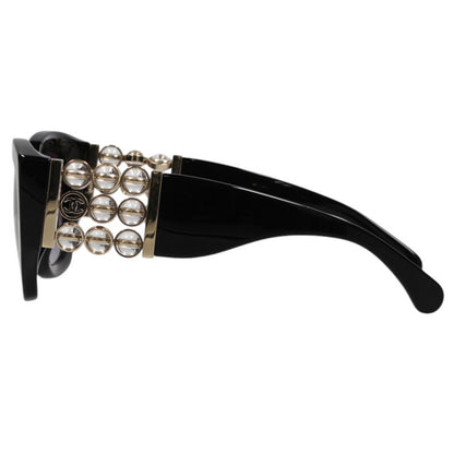 CHANEL 5545-A Side Logo Bead Sunglasses Black Size ONE SIZE