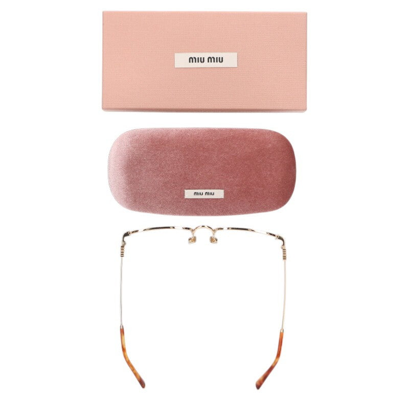 miumiu Square Metal Half-Rim Eyeglasses Size ONE SIZE