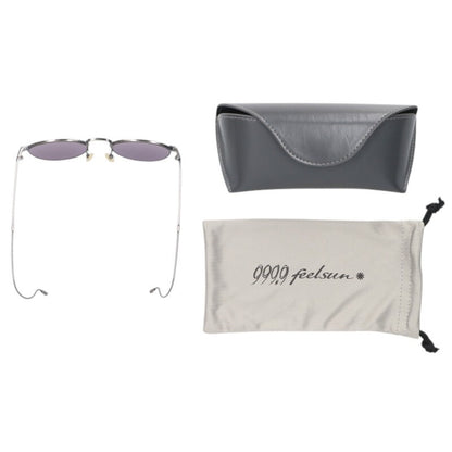 999.9 F-08S Silver Boston Shape Sunglasses Size ONE SIZE