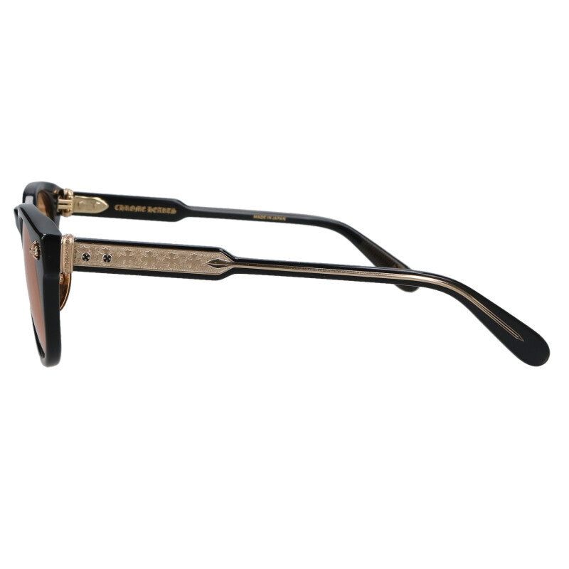 Chrome Hearts Cross Boston Glasses Black Gold Size ONE SIZE