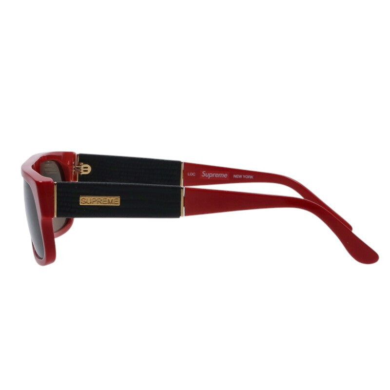 SUPREME 15SS Loc Leather Plate Sunglasses Red Size ONE SIZE