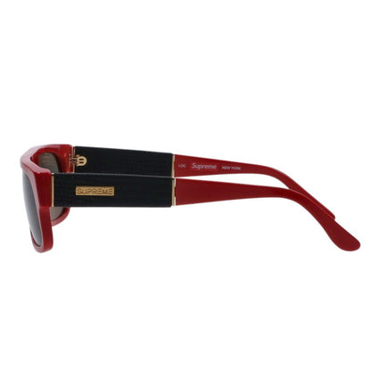 SUPREME 15SS Loc Leather Plate Sunglasses Red Size ONE SIZE