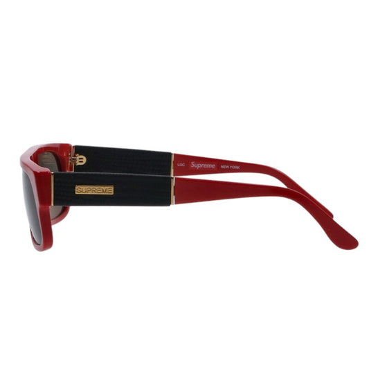 SUPREME 15SS Loc Leather Plate Sunglasses Red Size ONE SIZE