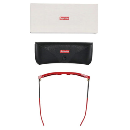 SUPREME 15SS Loc Leather Plate Sunglasses Red Size ONE SIZE