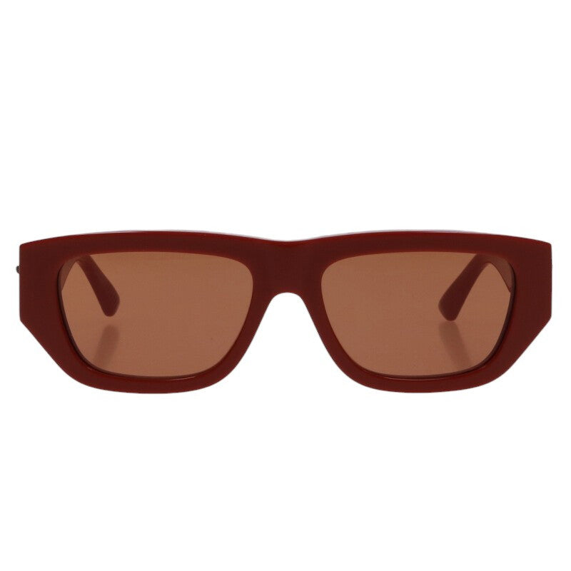BOTTEGA VENETA Red Rectangular Sunglasses Size ONE SIZE