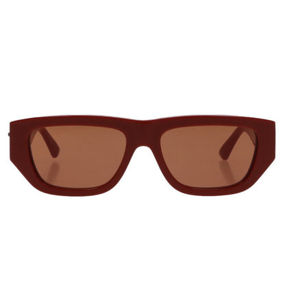 BOTTEGA VENETA Red Rectangular Sunglasses Size ONE SIZE