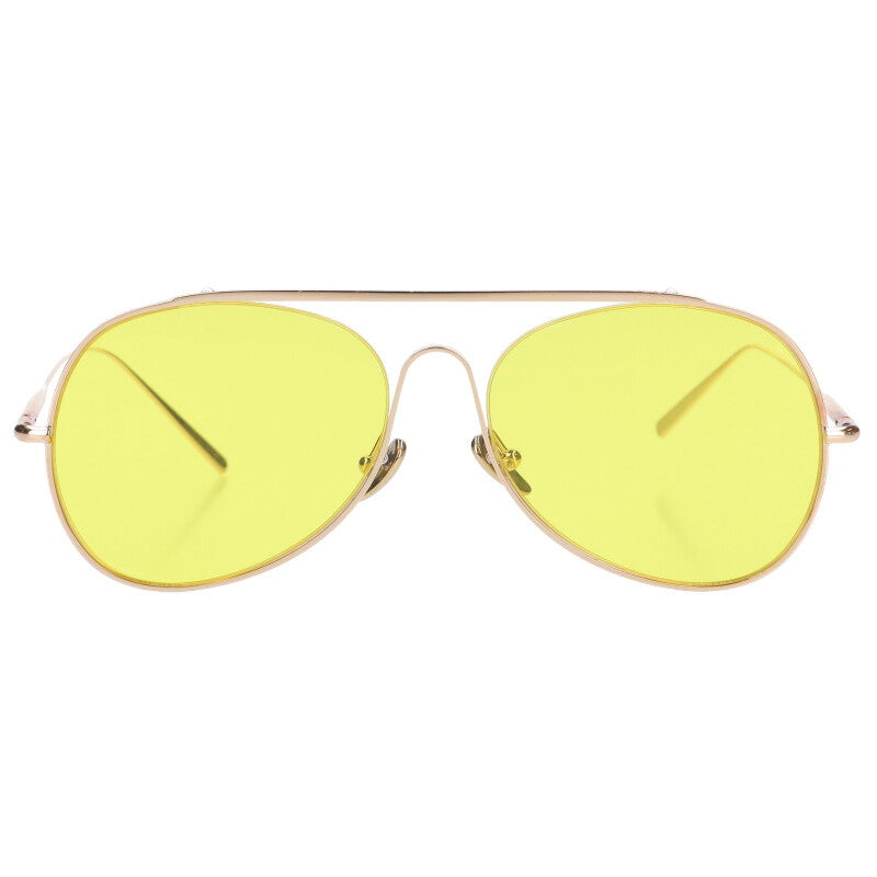 ACNE STUDIOS SPITFIRE Aviator Sunglasses Gold Size ONE SIZE