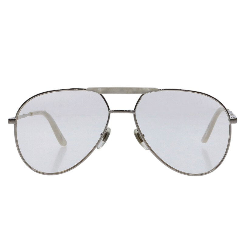 GUCCI Silver White Teardrop Sunglasses Size ONE SIZE